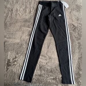 Adidas Women's Black Leggings with White Stripes